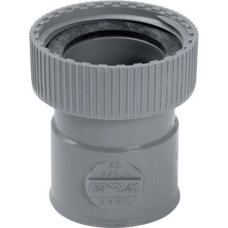 Nicoll – Raccord d'évacuation PVC femelle à écrou 33x42 mm – Diamètre 32 mm – Hauteur 54 mm – Largeur 23 mm – DEFF