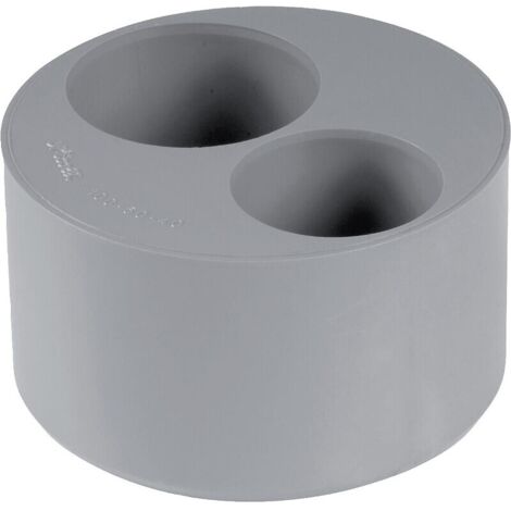 Nicoll – Raccord d'évacuation PVC gris double mâle-femelle – Diamètre 100/40/40 mm – Installation facile et rapide – Norme NF