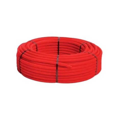 Somatherm – Tube PER prégainé rouge Ø10x12mm – Longueur 100m – Gaine conforme NF EN50086.2.2 – Pour distribution eau chaude et froide