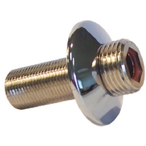Sanitaire-Distribution – Raccord droit mural avec rosace MM – Laiton chromé – M1/2'' – Longueur 43mm – Pour installations sanitaires (1/3)