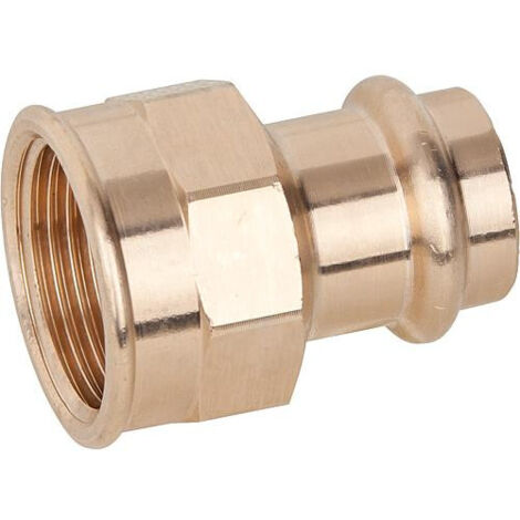Raccord droit bronze à sertir Femelle - Femelle fixe à visser 20x27 - 18