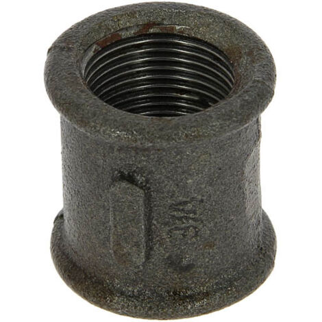 Virfollet – Manchon fonte noire égal femelle droite/droite 20x27 – Raccord acier pour plomberie – Taraudage 3/4' – Norme EN 10242