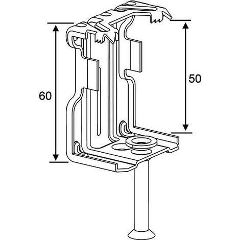 GRIP HM pour attache de suspension sur poutrelle béton 3 en 1 - Boite de 50 Longueur 60 mm