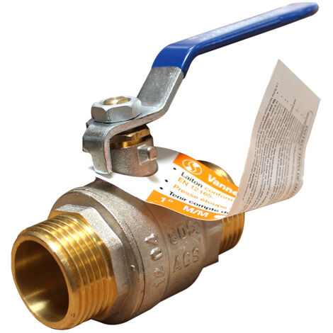 Vanne à sphère PN30 Passage Integral ACS Poignée bleue M/M 1"(26x34) SFERACO