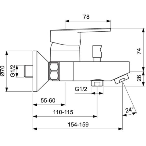 PORCHER - Mitigeur Bain/Douche sur Colonnettes Olyos Chromé - D1142AA