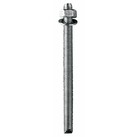 Index – Boîte de 12 tiges filetées zinguées M8 x 110 mm – Pour béton, brique et pierre – Fixations chimiques robustes