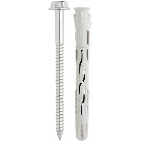 Boite de 50 - Cheville nylon universelle à haut rendement - Tête hexagonale - Homologuée ATE Option 7 Ø10 x 80