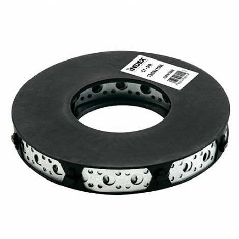 Feuillard métallique galvanisé perforé droit 19 x 0,8 mm – Longueur 10 m – Pour fixation béton et tubes – Usage professionnel – Atlantis