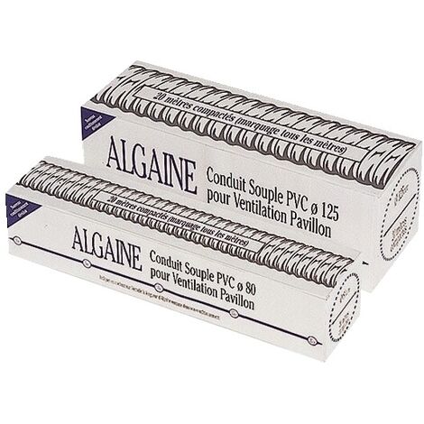 Aldes – Gaine VMC souple Ø80 mm – Longueur 20 m en PVC avec fil d'acier – Pour systèmes de ventilation – 11091198
