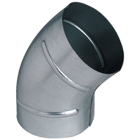 Aldes – Coude 45° galvanisé Ø125mm – Raccord fumisterie pour VMC – Résistant aux chocs – Installation facile et rapide