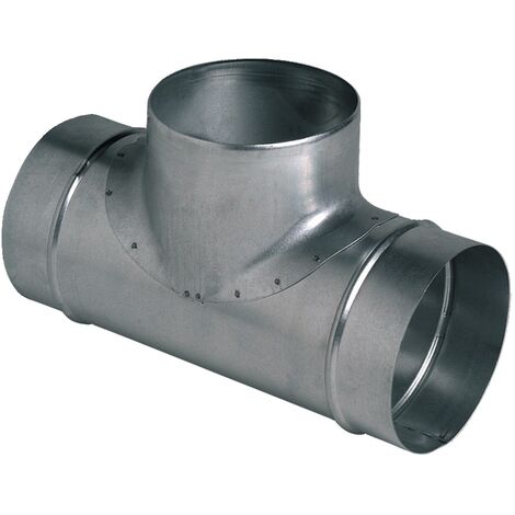 Aldes – Té équerre en acier galvanisé pour VMC Ø160x125 – Raccord à angle 90° pour réseaux de diamètres différents – Installation facile