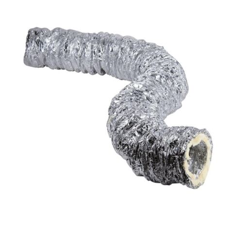 Atlantic – Conduit souple pour VMC 200mm – Isolation phonique en laine de verre 25mm – Longueur 10m – Température -30°C à +250°C