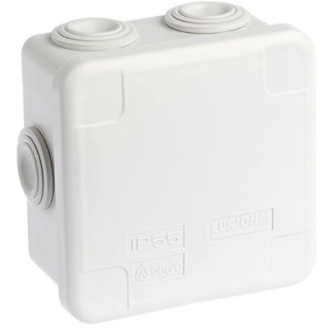 Boîte de dérivation carrée enclipsables étanches - 7 entrées - IP55 - SUM'OHM 80x80x45