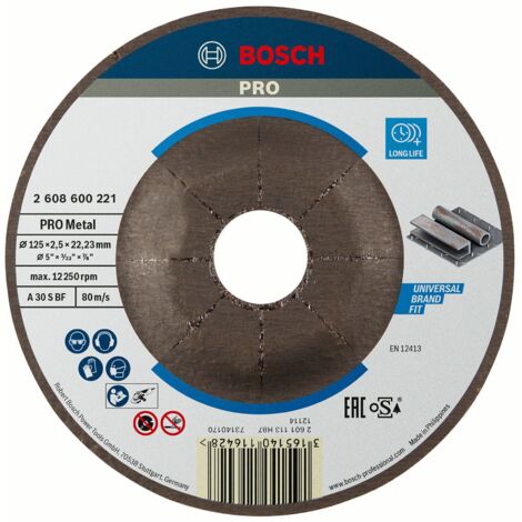 Disque à tronçonner PRO Metal Bosch 125 x 2,5 x 22,23 mm - 2608600221