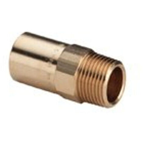 Raccord droit bronze à sertir embout Mâle - Mâle fixe à visser 28 - 26x34 (1/4)