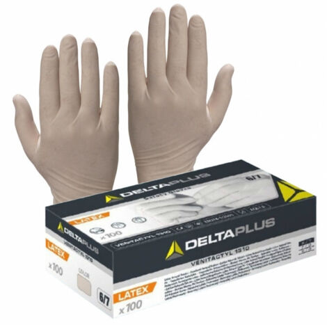 Boite de 100 gants jetables latex Venitactyl Taille 8/9 (1/2)