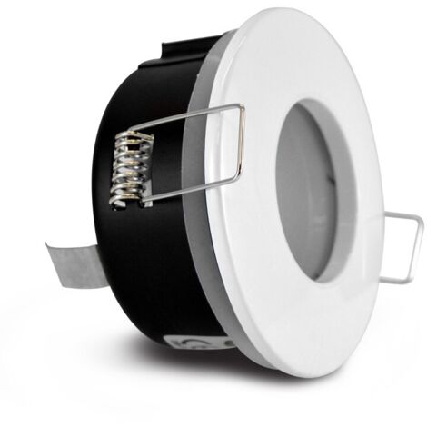 Vision-El – Support de spot encastrable rond étanche IP65 – Ø82mm – Aluminium et verre – Pour salles de bain – Installation facile avec ressorts