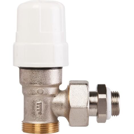 RBM – Robinet de radiateur équerre thermostatique – Tête thermostatique M 3/8' – Pour installation rapide et efficace – Compatible avec systèmes de chauffage