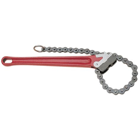 Virax – Clé à chaîne 350 mm – Capacité de serrage 2' – Mâchoire interchangeable en acier chrome vanadium – Pour montages en espaces restreints