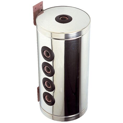 Thermador – Bouteille de mélange inox 25L – 4 piquages taraudés – Corps acier pour purge d'air et chasse des boues – Ballon échangeur