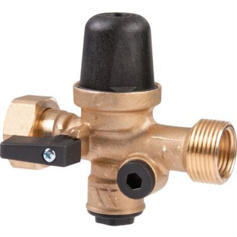 Watts – Réducteur de pression pré-réglé 3 bars – Diamètre F 3/4 écrou tournant – Tarage ajustable 1,5 à 4 bars – Clapet anti-retour contrôlable