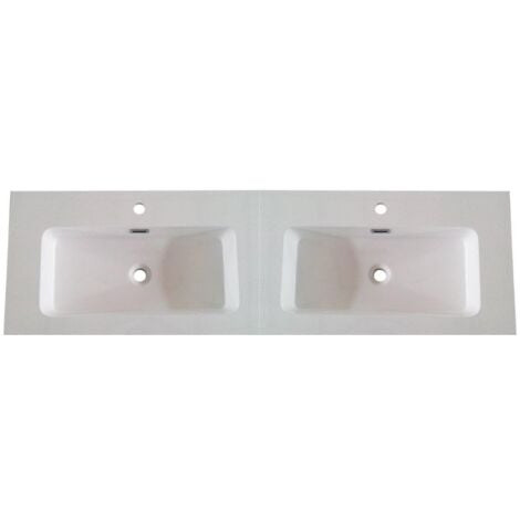 Plan vasque céramique Pour meuble 120cm - double vasque
