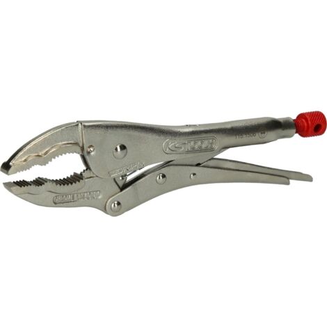 Ks Tools – Pince étau à mâchoire large 235mm – Mâchoires forgées pour maintien précis – Acier nickelé et Chrome-Molybdène – Poignée métallique