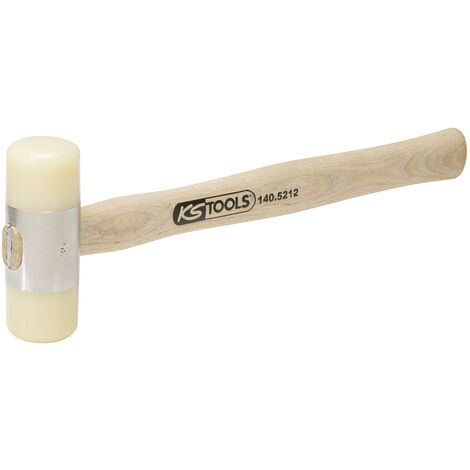 KS Tools - Maillet à embouts nylon 340g - tête Ø35mm - avec manche frêne galbé - 140.5212
