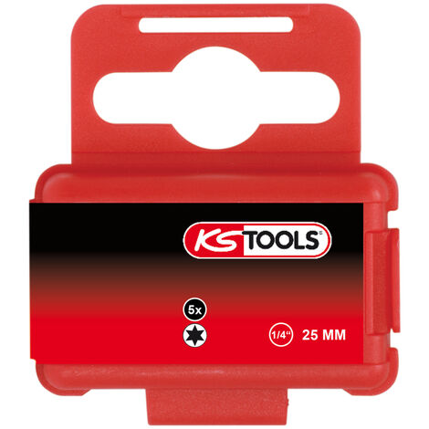Boîte de 5 Embouts de Vissage à Code Couleur TORSIONpower® T25 1//4/'/' 25 mm L KS Tools 918.3521 TORX®