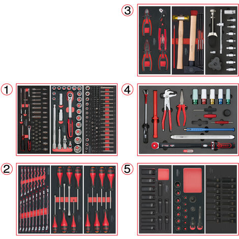 Modules vides et compositions d'outils pour servantes d'atelier
