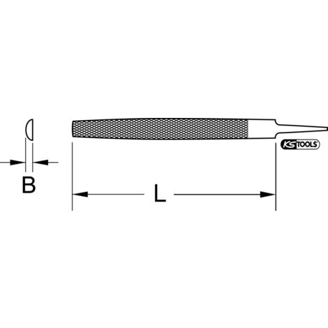 KS Tools 157.0015 – Lime Plate Douce Emmanchée 200 Mm, Poignée Ergonomique Antidérapante, Outil De Précision Durable Pour Bricolage Et Atelier