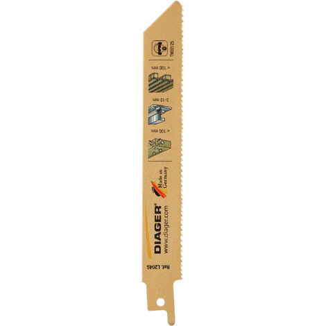 Lames scie sabre pour palette et bois clouté - L204S Long. Utile 250 Long. Totale 280 Pack de 5 (1/5)