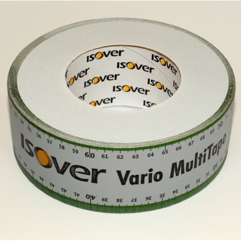 Isover – Ruban adhésif Vario® Multitape 60mm x 35m – Simple face avec grille de renfort – Anti-UV pour extérieur – Jointoiement membranes