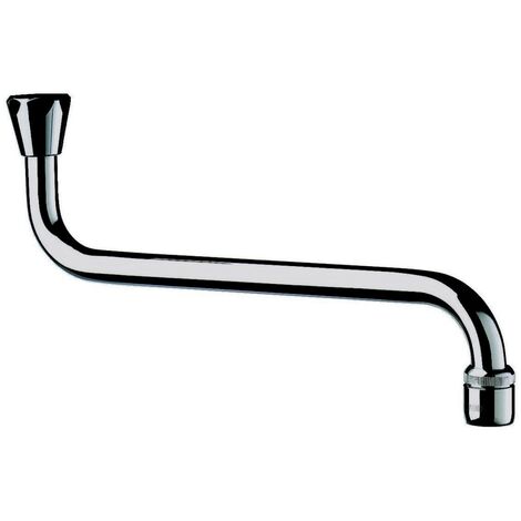 Delabie – Bec pour robinet 940122 – Horizontal en laiton massif chromé – Débit 3 l/min – Raccordement 1/2' – Compatible robinetterie murale - murale-940122 (1/8)