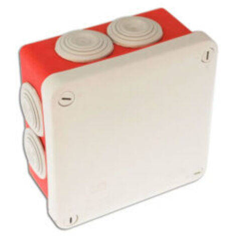 Boite de dérivation étanche à fond rouge - IP55 - 960°C - SUM'OHM 105x105x55mm - 7 entrées (1/3)