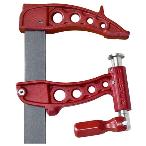 Piher – Serre-joint 50 cm – Tête fixe rainurée pour maintien de tubes – Système de piston innovant – Manche ergonomique avec graisseur intégré