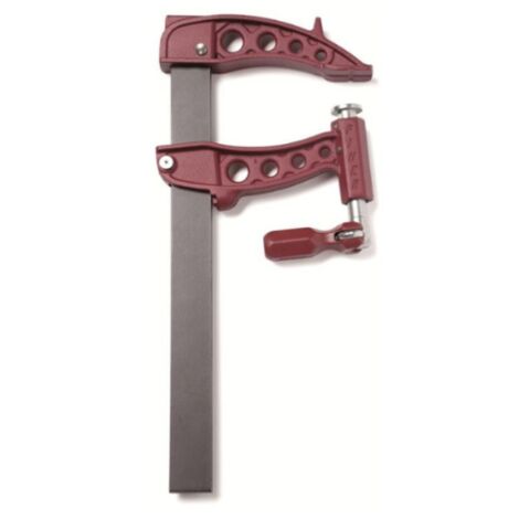 Piher – Serre-joint à pompe 80 cm – Puissance de serrage 1.000 kg – Tige en acier laminé 40x10 mm – Manche démontable et graisseur intégré
