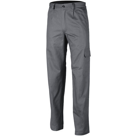 Coverguard – Pantalon de travail polyester coton gris taille élastique – Triple surpiqûre – 1 poche dos – 1 poche outils – 2 poches italiennes – 8INTGM (1/6)