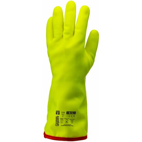 Gants de travail mécanicien fluo hiver, EN 420, EN 388, T.9 à T.11