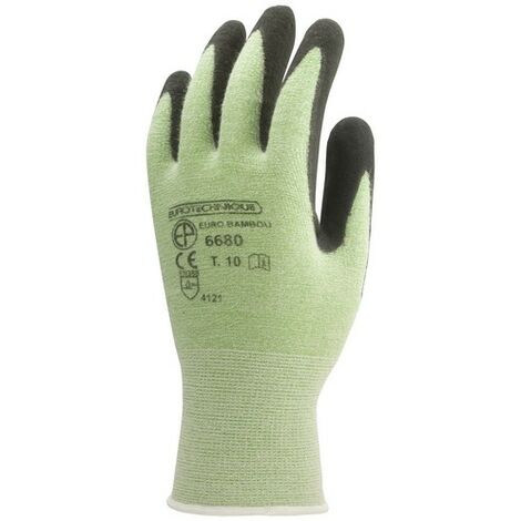 Lot de 10 paires de gants Manutention EUROBAMBOU Nylpdex paume end NFT noir Taille 9 (1/2)