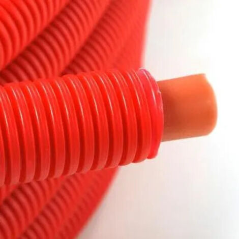 TUBE PER pré-gainé - Ø16x20mm - rouge - longueur 25ml