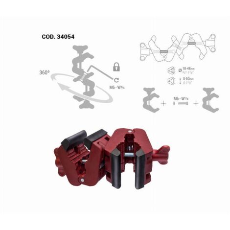 Pince multiclamp double fixe PIHER Saillie 18-48 mm - 34054 (1/6)