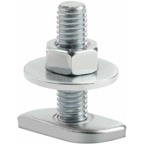 Index – Lot de 100 vis d'arrêt guide perforé M8 x 20 mm – Revêtement zingué – Pour installations en béton et faux plafonds - TG230820