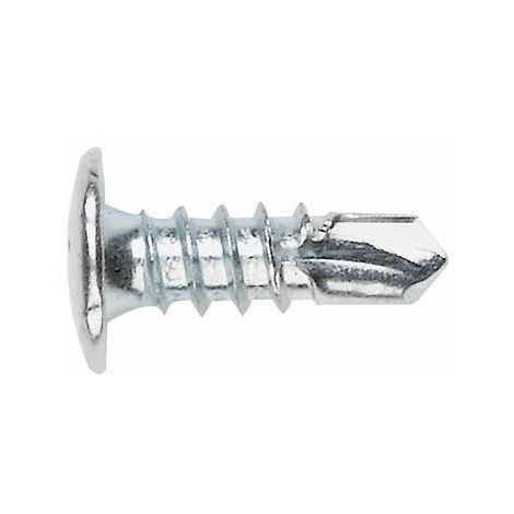 Index – Vis autoperceuses filetées à tôle et PVC – Tête type rivet – Empreinte PH – Zinguées 4,2 x 13 mm – Boîte de 500 vis
