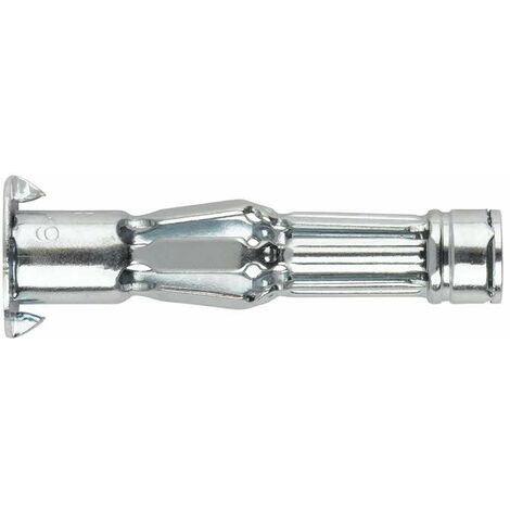Index – Cheville Indemoll pour fixation dans matériaux creux – Zingué M4 x 32 mm Ø 8 – Lot de 100 – Compatible placo-plâtre et béton creux