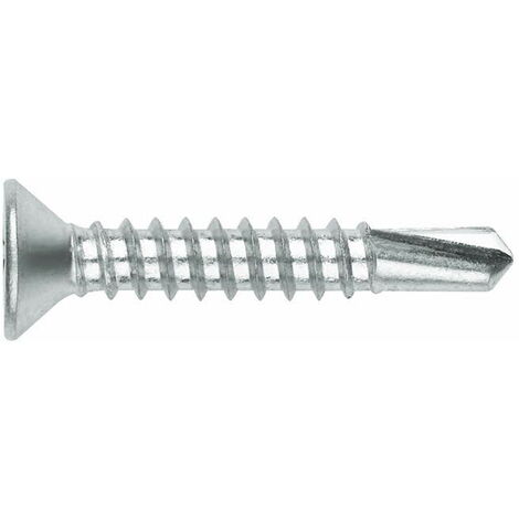 Vis auto-perceuses filetées à tôle et PVC - Tête fraisée - Empreinte PH - Zinguée 4,8 x 38 - Boite de 500
