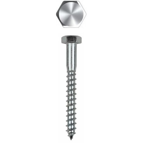 200 tirefonds bois à visser tête hexagonale 8 D. 5 x 30 mm zingué - TB05030 - Index