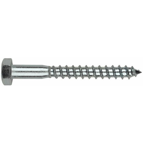 Tirefond à visser pour bois - Tête hexagonale - Filetage partiel - Acier Zingué 6 x 30 - Boite de 200