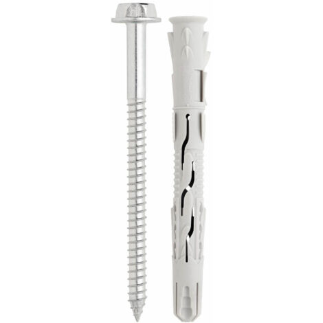 Index – Boite de 50 chevilles nylon universelles ATE Option 7 Ø8 x 80 mm – Haute performance pour béton et brique – Revêtement zingué