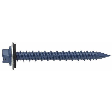 Vis à béton avec rondelle vulcanisée intégrée - Acier EPDM 6,5 x 70 P16 Ø5 - Boite de 500